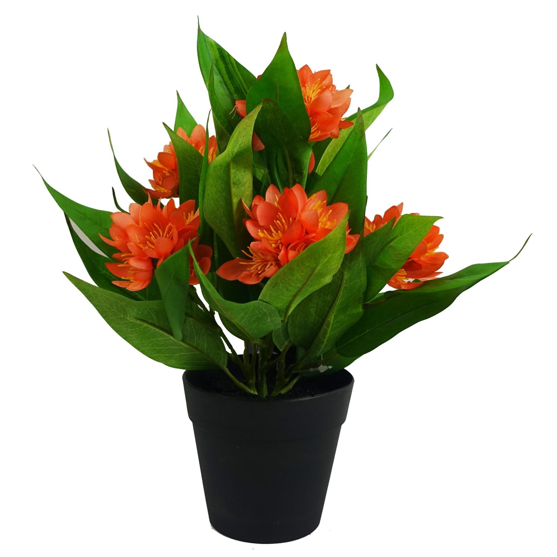 18cm Artificial Freesia Plant Orange Flowering - Premium Quality