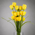 Pack of 6 x 80cm Artificial Tulip Yellow Stem - Premium Quality