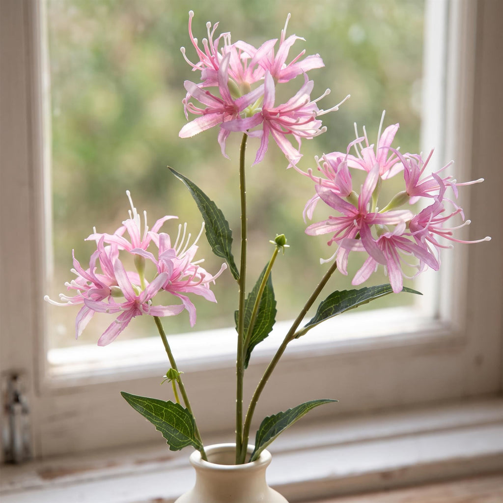 Faux Spider Lily Stems, 72cm with 3 Flower Heads - Set of 6