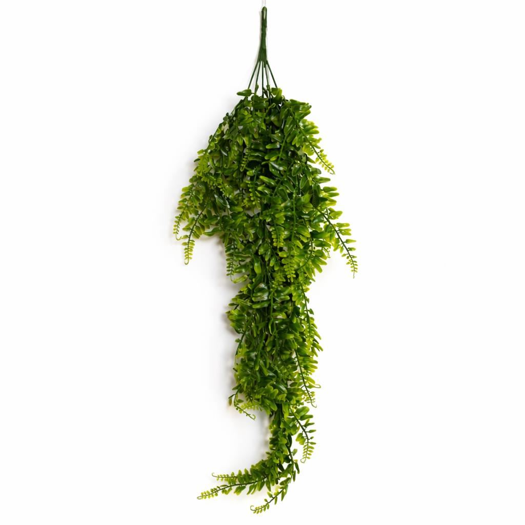 75cm Artificial Trailing Fern Bush Hanging Faux Greenery Plant - Premium Quality