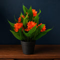 18cm Artificial Freesia Plant Orange Flowering - Premium Quality