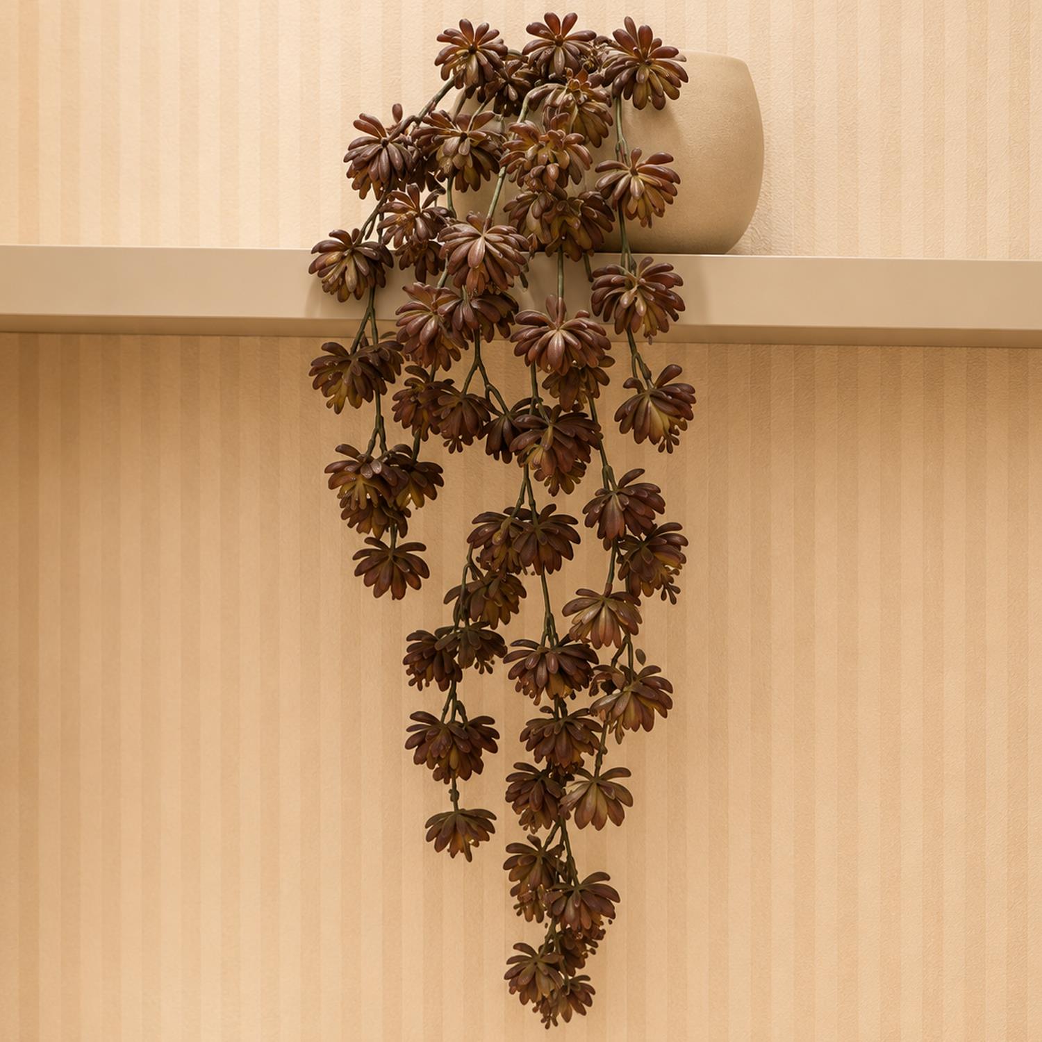 70cm Artificial Trailing Sedum Succulent Plant Dusty Brown Hanging Faux Greenery - Premium Quality (image 6 of 6)