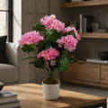 55cm Artificial Pink Hydrangea Plant - Premium Quality