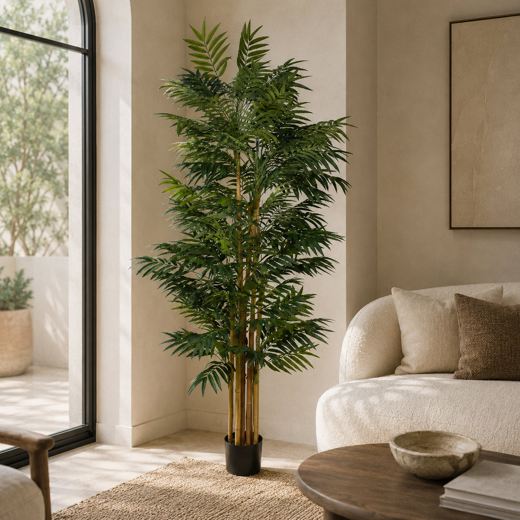 210cm Artificial Fire Retardant Phoenix Palm Tree Natural Trunk - Premium Quality