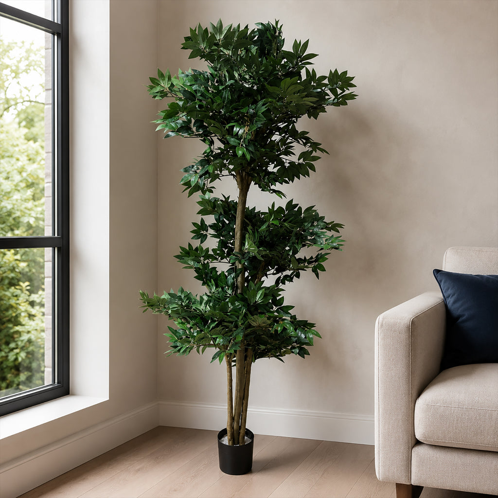 180cm Artificial Fire Retardant Lychee Ball Tree with 3774 Leaves and Natural Trunk - Premium Quality