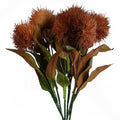 Pack of 6 x 70cm Globe Thistle Yellow Ball Artificial Flower Stem - Premium Quality
