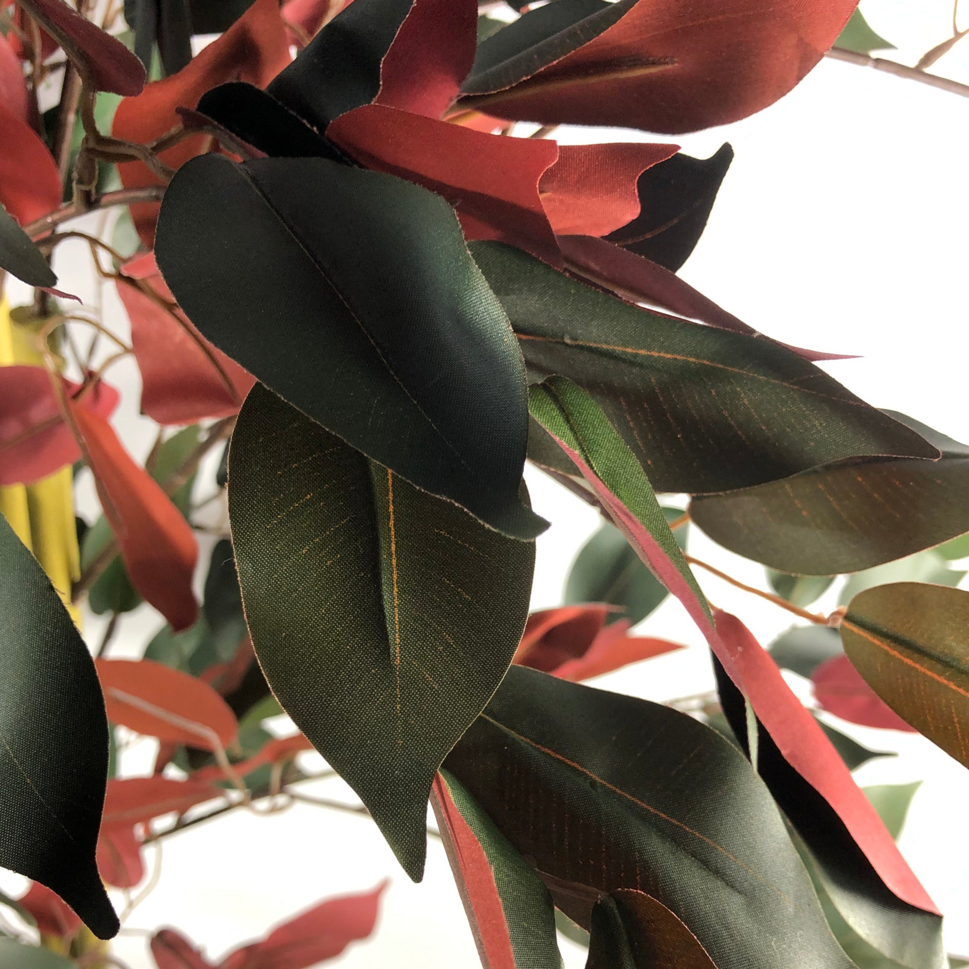 120cm (4ft) Artificial Red Ficus Tree With Gold Metal Planter