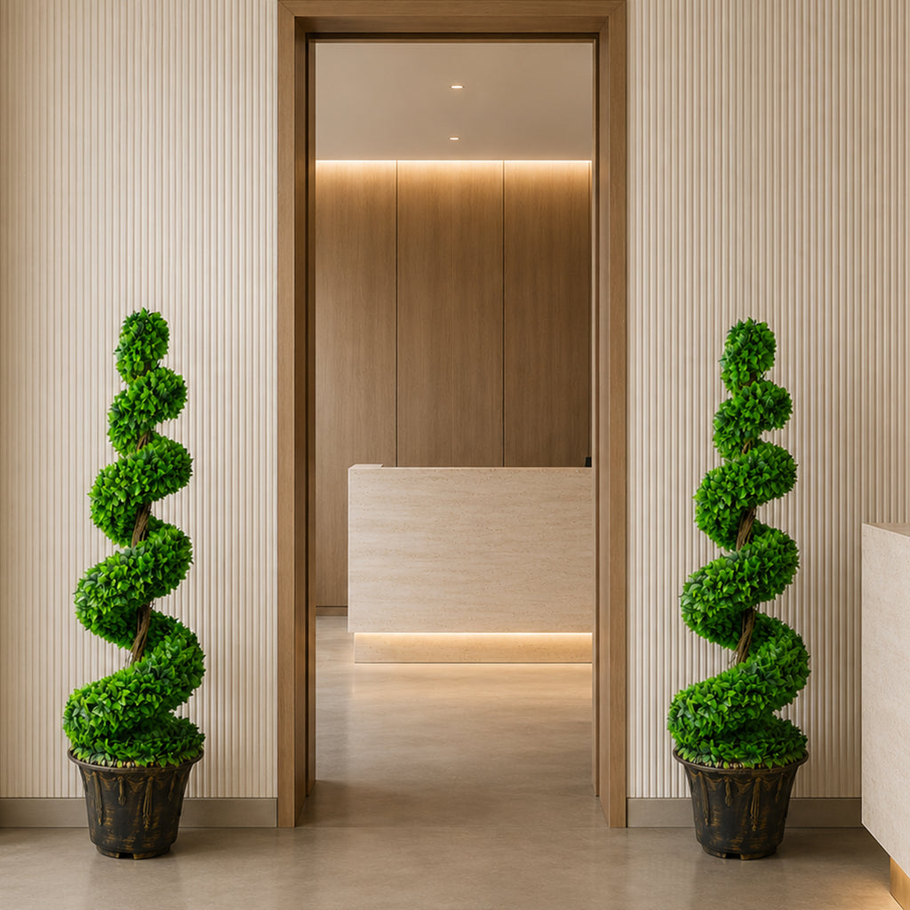 120cm Artificial Green Large Botanik Spiral with Decorative Planter - Premium Quality (image 10 of 10)