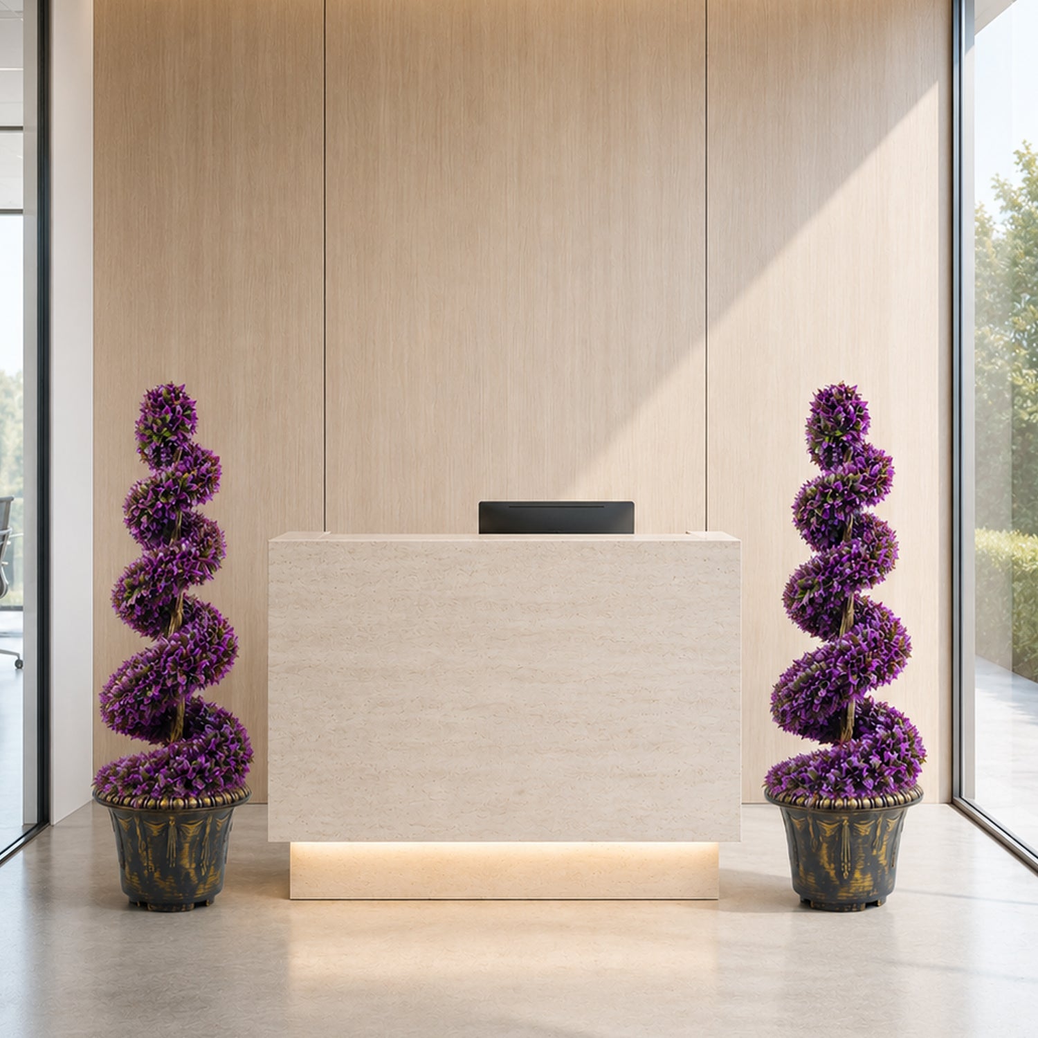 120cm Artificial Purple Large Botanik Spiral with Decorative Planter - Premium Quality (image 7 of 7)