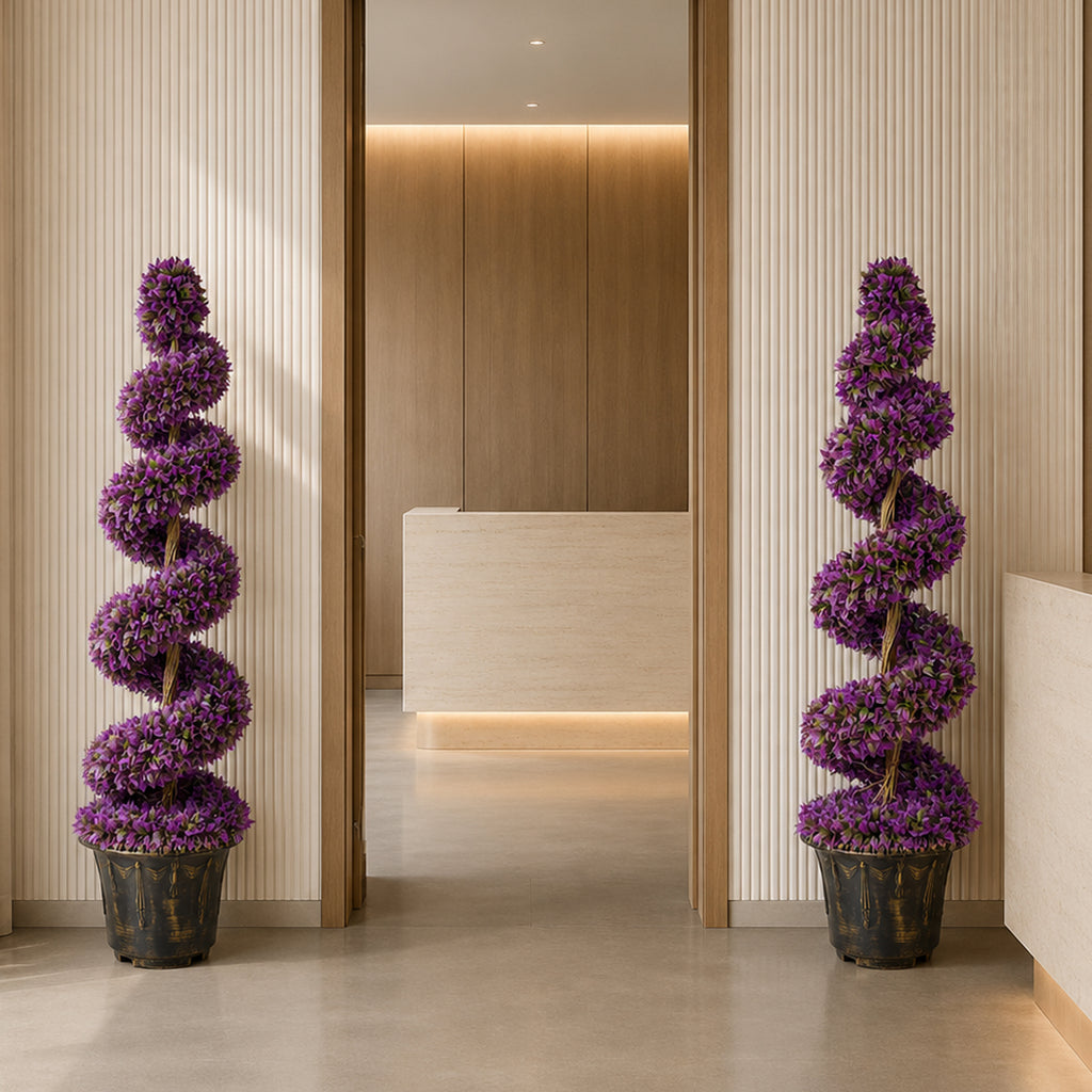 120cm Artificial Purple Large Botanik Spiral with Decorative Planter - Premium Quality (image 6 of 7)