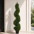 120cm (4ft) Tall Artificial Boxwood Tower Tree Topiary Spiral Metal Top (image 11 of 11)