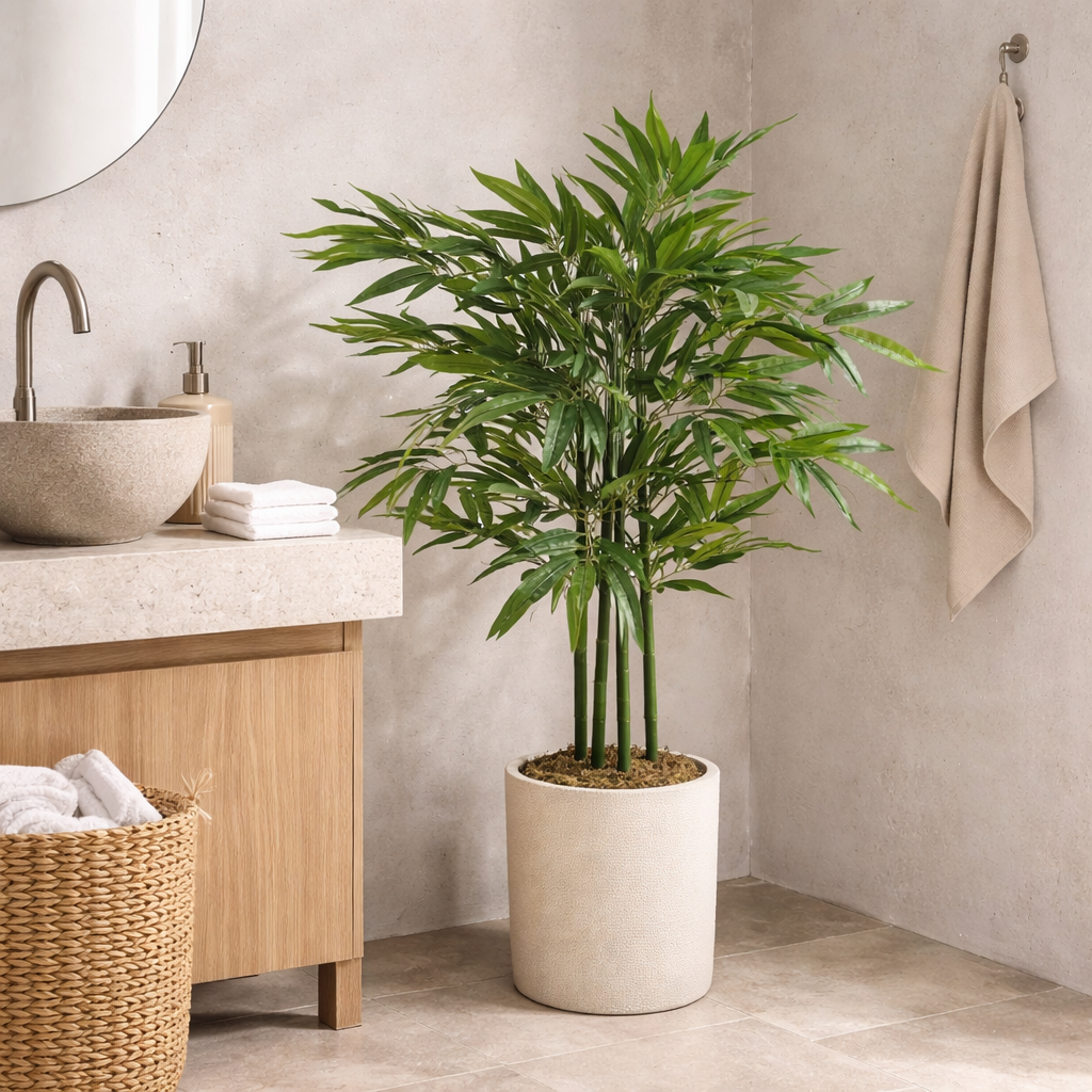 90cm Leaf Design UK Realistic Artificial Bamboo Plants / Trees Green