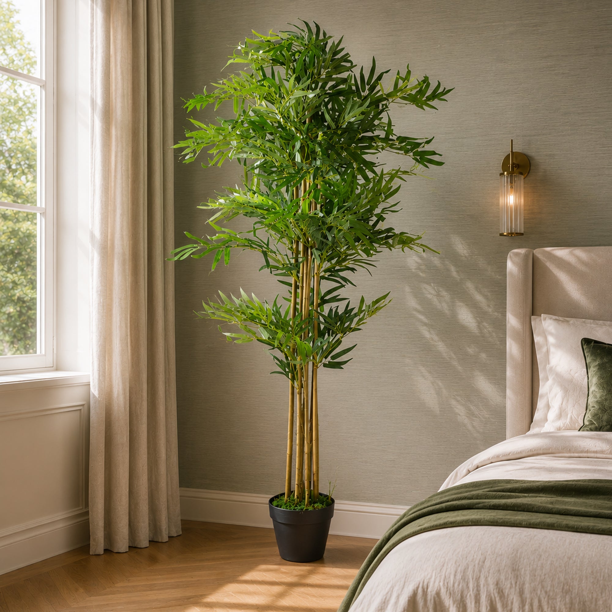 150cm (5ft) Artificial Bamboo Plants Trees - Natural Green