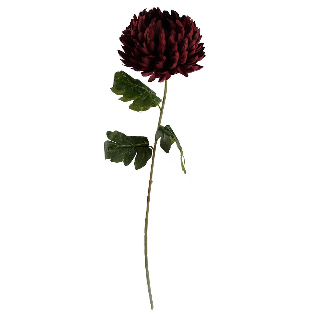 95cm Red Chrysanthemum Artificial Flowers Glass Bubble Vase - Premium Quality