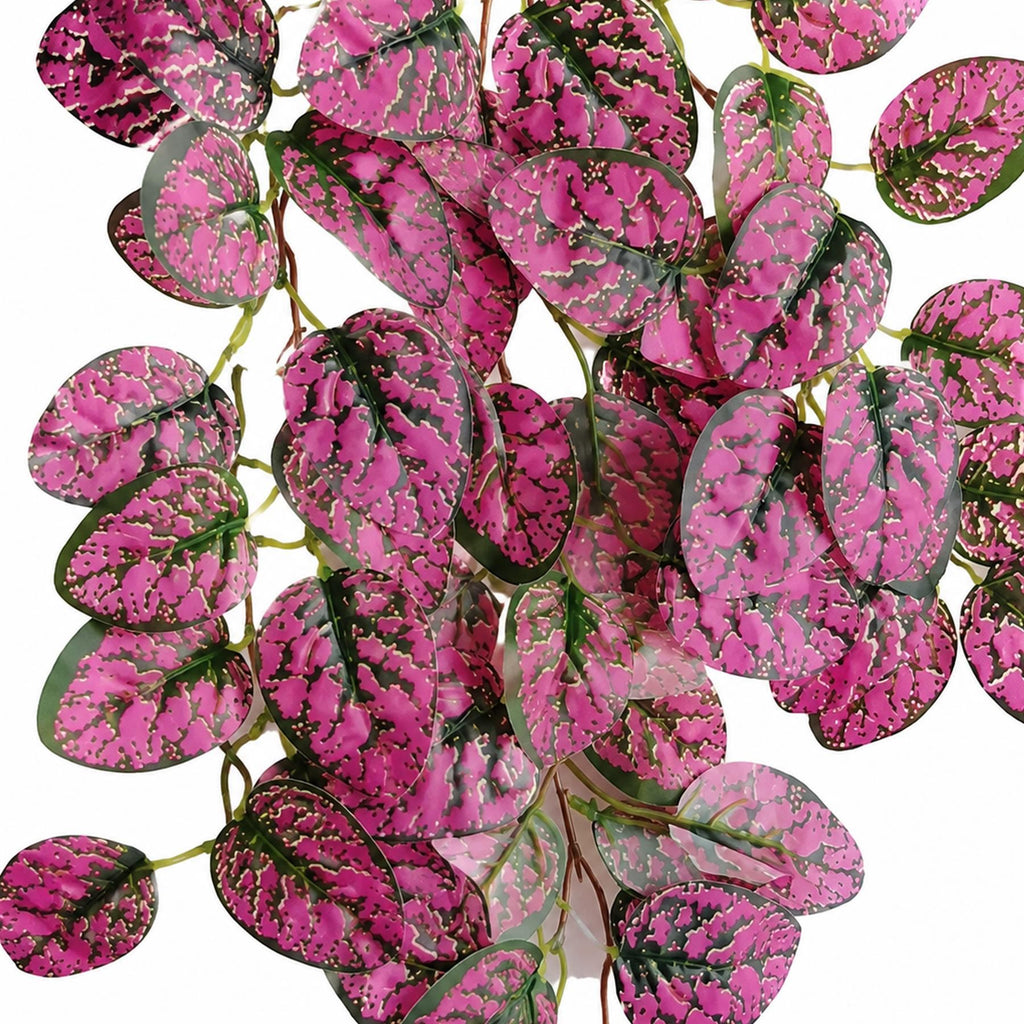Pink Faux Polka Dot Plant Trailing Bushes, 60cm Hanging Foliage - Set of 6