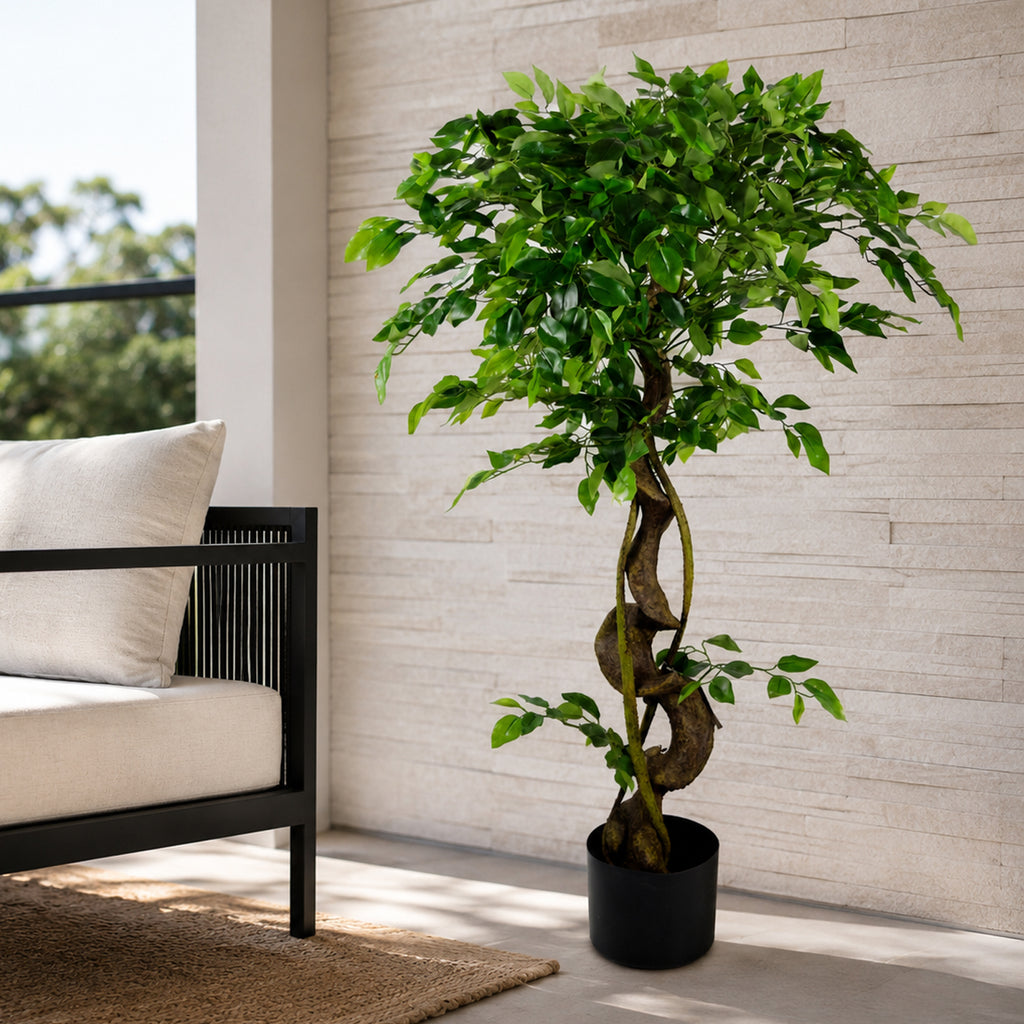 120cm Twisted Trunk Artificial Japanese Fruticosa Style Ficus Tree