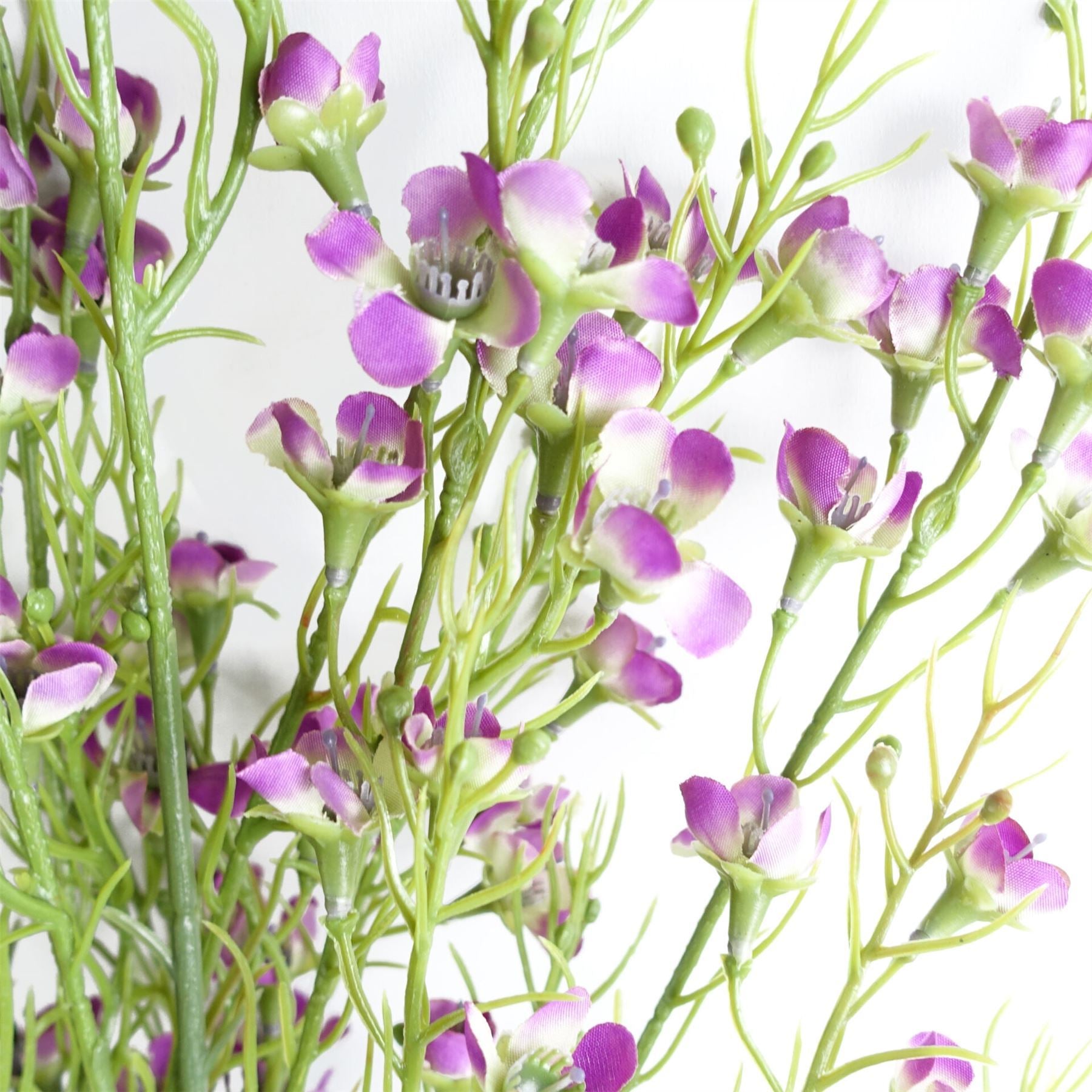 Pack of 6 x 100cm Artificial Foliage Stem with Small Flowers - Purple - Premium Quality