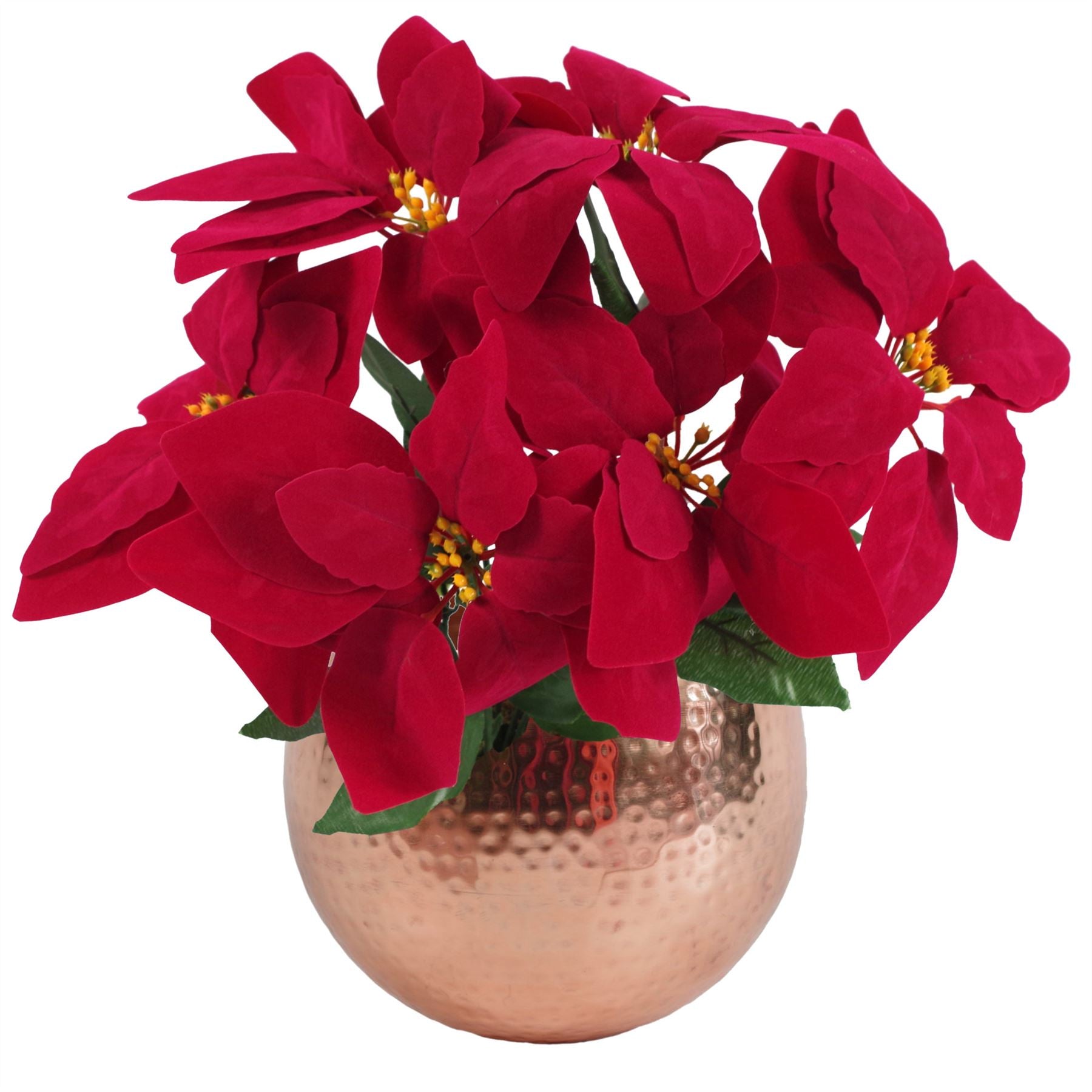 Artificial Christmas Xmas Red Poinsettia 40cm Potted Houseplant - Premium Quality