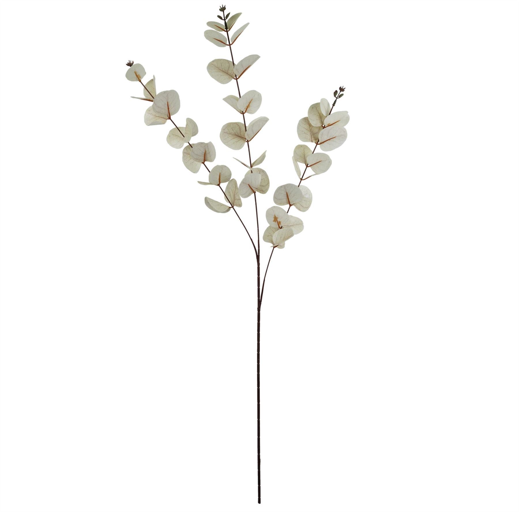 Artificial Pack of 6 x 80cm White Eucalyptus Foliage Stem - Premium Quality