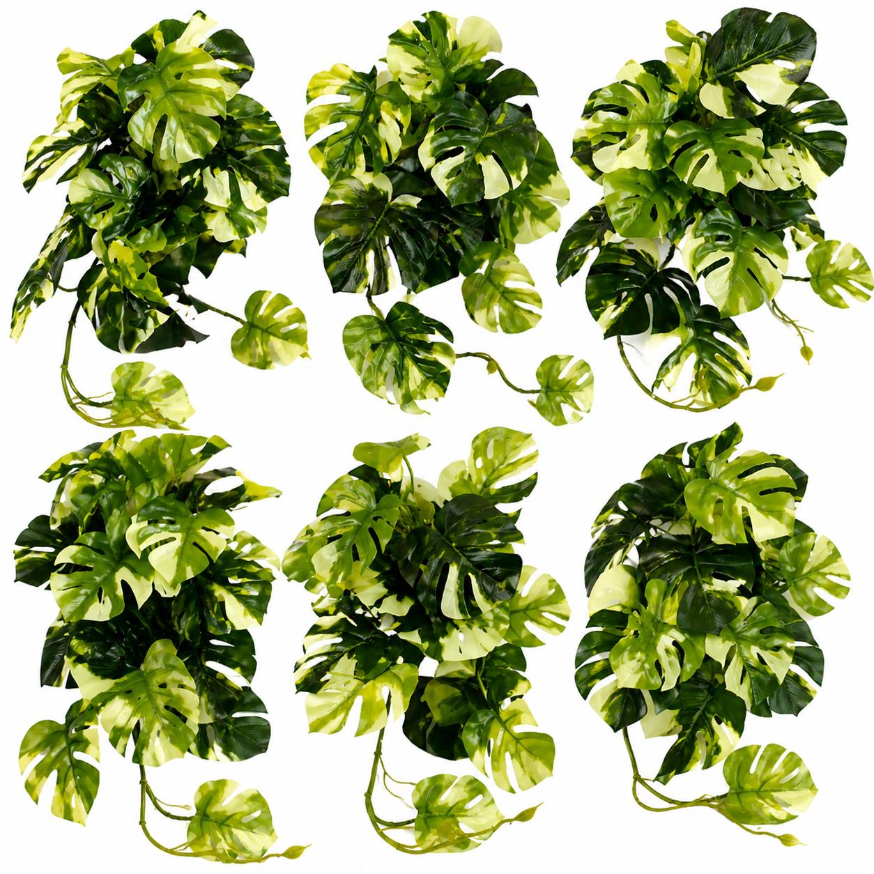 25cm Artificial Trailing Variegated Monstera Vine Plant - Premium Quality