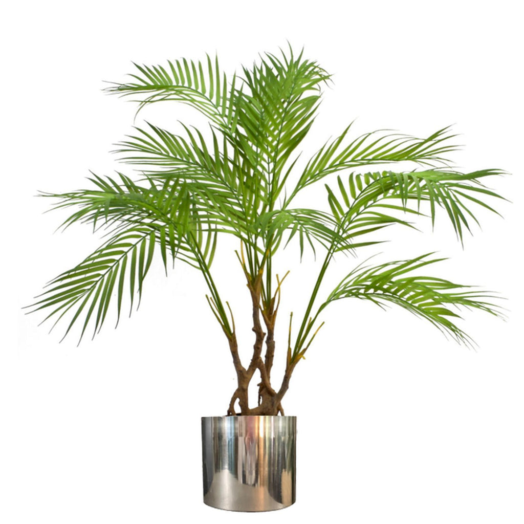 Metal Planter Plant Pot with Polished Silver Finish 20 x 18cm