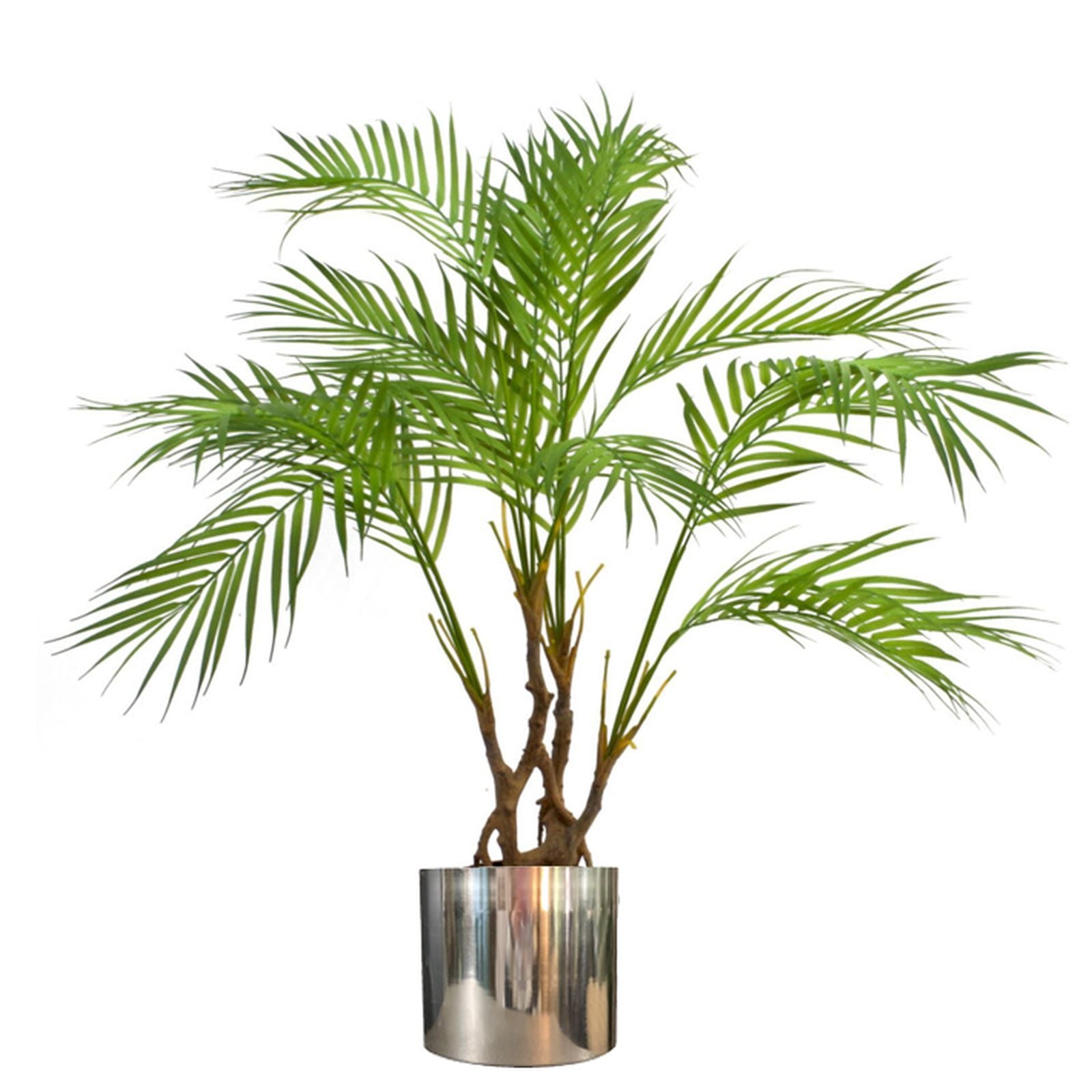 Metal Planter Plant Pot with Polished Silver Finish 20 x 18cm