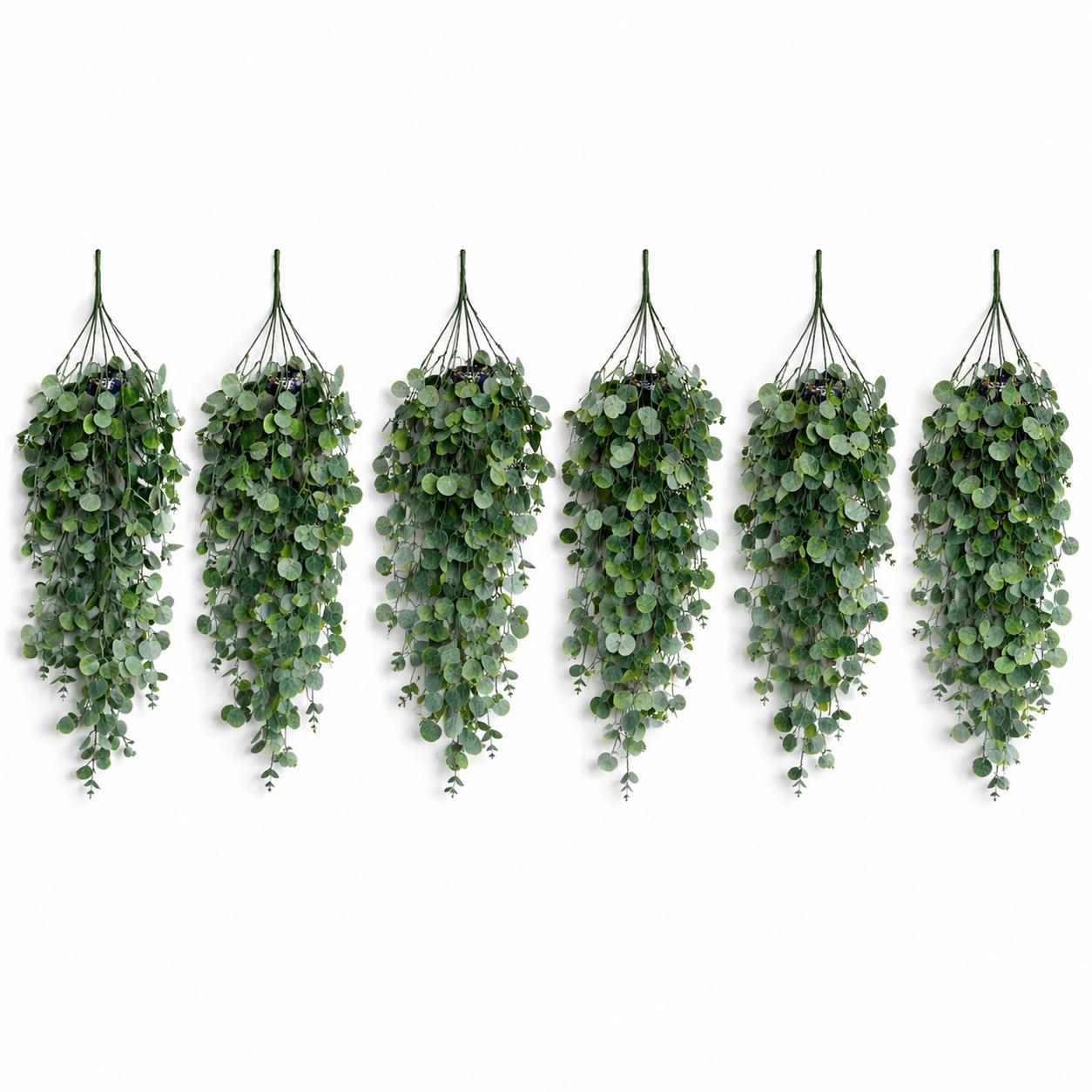 75cm Artificial Trailing Round Botanik Hanging Foliage Plant - Soft Eucalyptus Green - Premium Quality