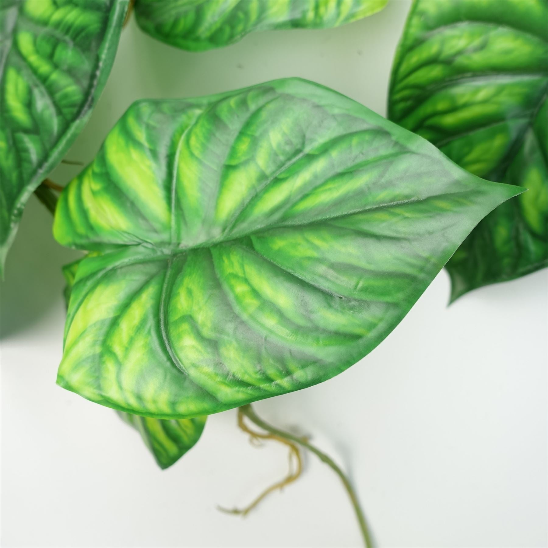 6 x 120cm Artificial Hanging Trailing Plant Alocasia Dragon Scale Green - Premium Quality