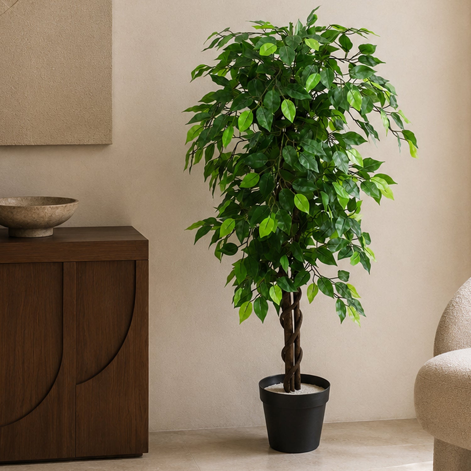 120cm Artificial Ficus Tree and Plant Large Bushy Shape