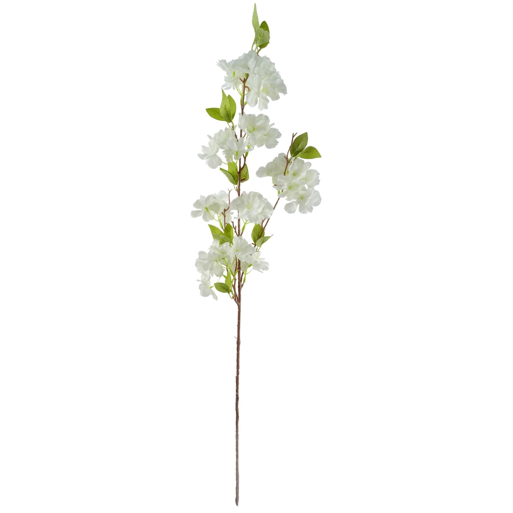 100cm White Artificial Blossom and Berries Glass Vase - Premium Quality