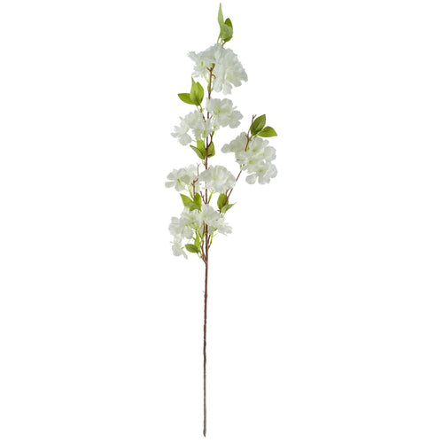 100cm White Artificial Blossom and Berries Glass Vase - Premium Quality