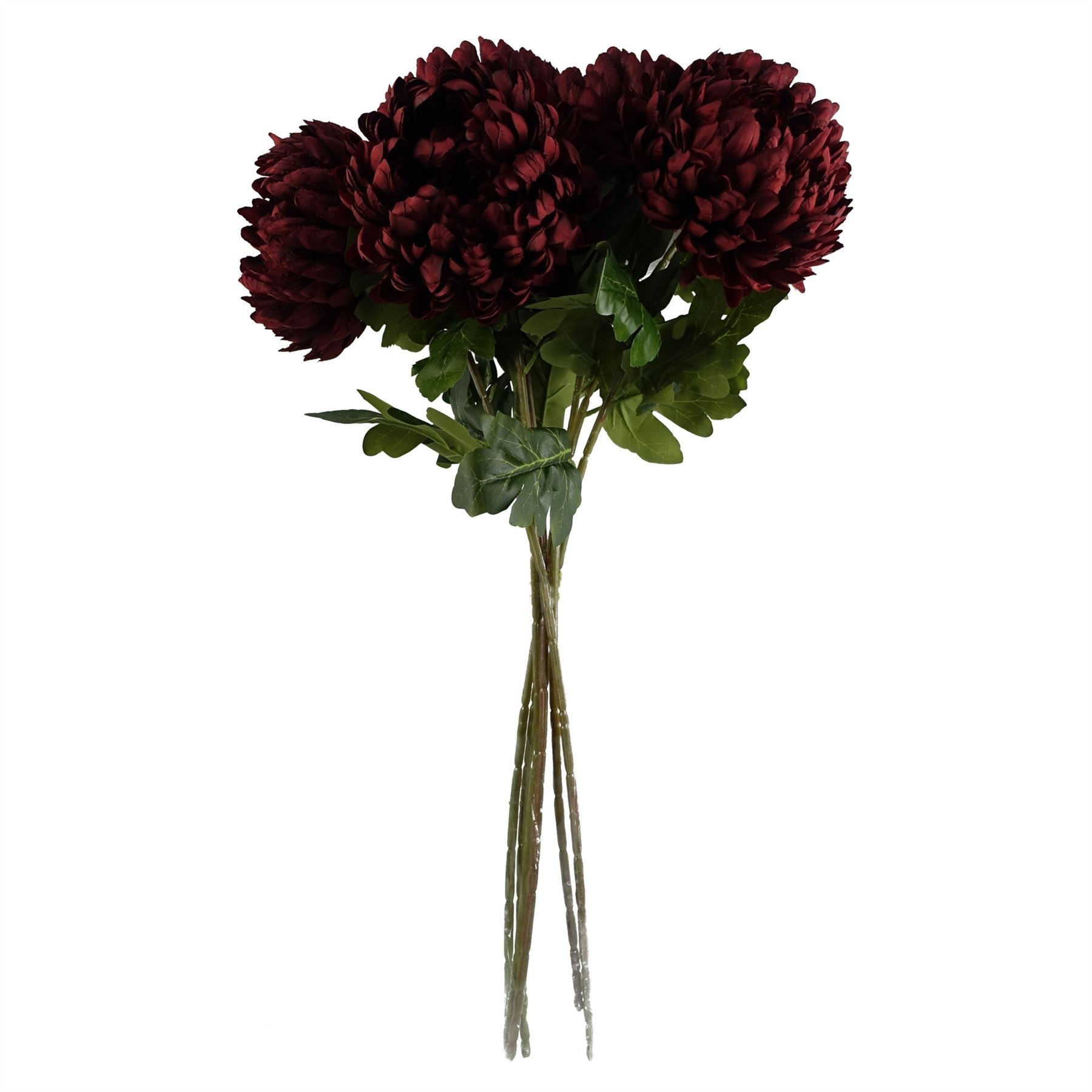 Artificial Pack of 6 x 75cm Extra Large Reflex Chrysanthemum - Red - Premium Quality