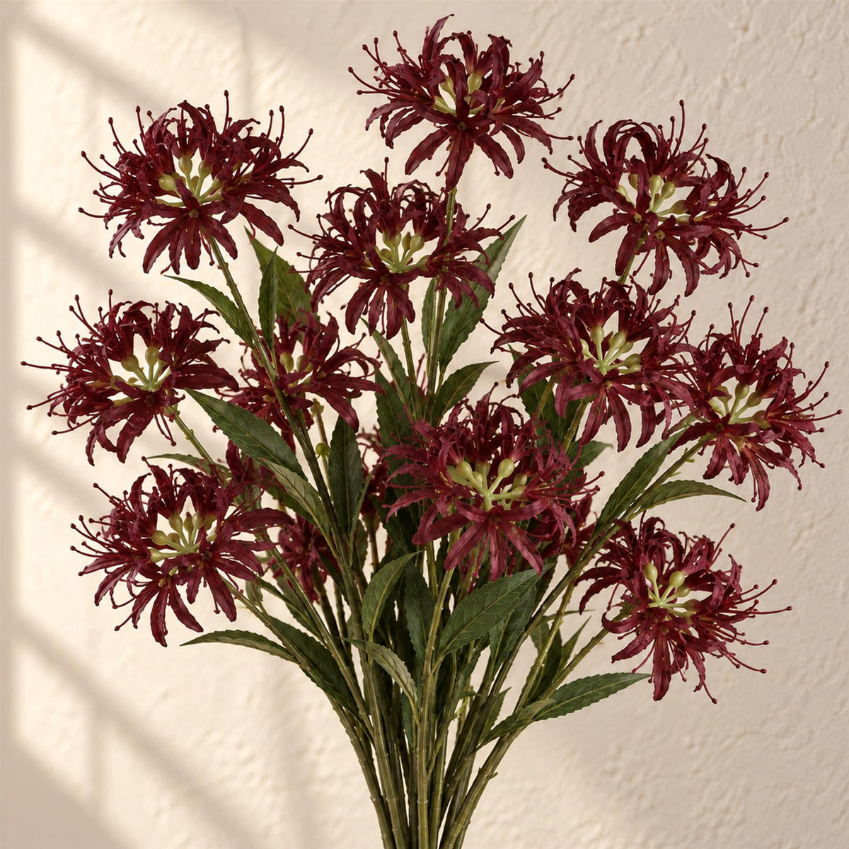 Faux Spider Lily Stems, 72cm with 3 Flower Heads - Set of 6