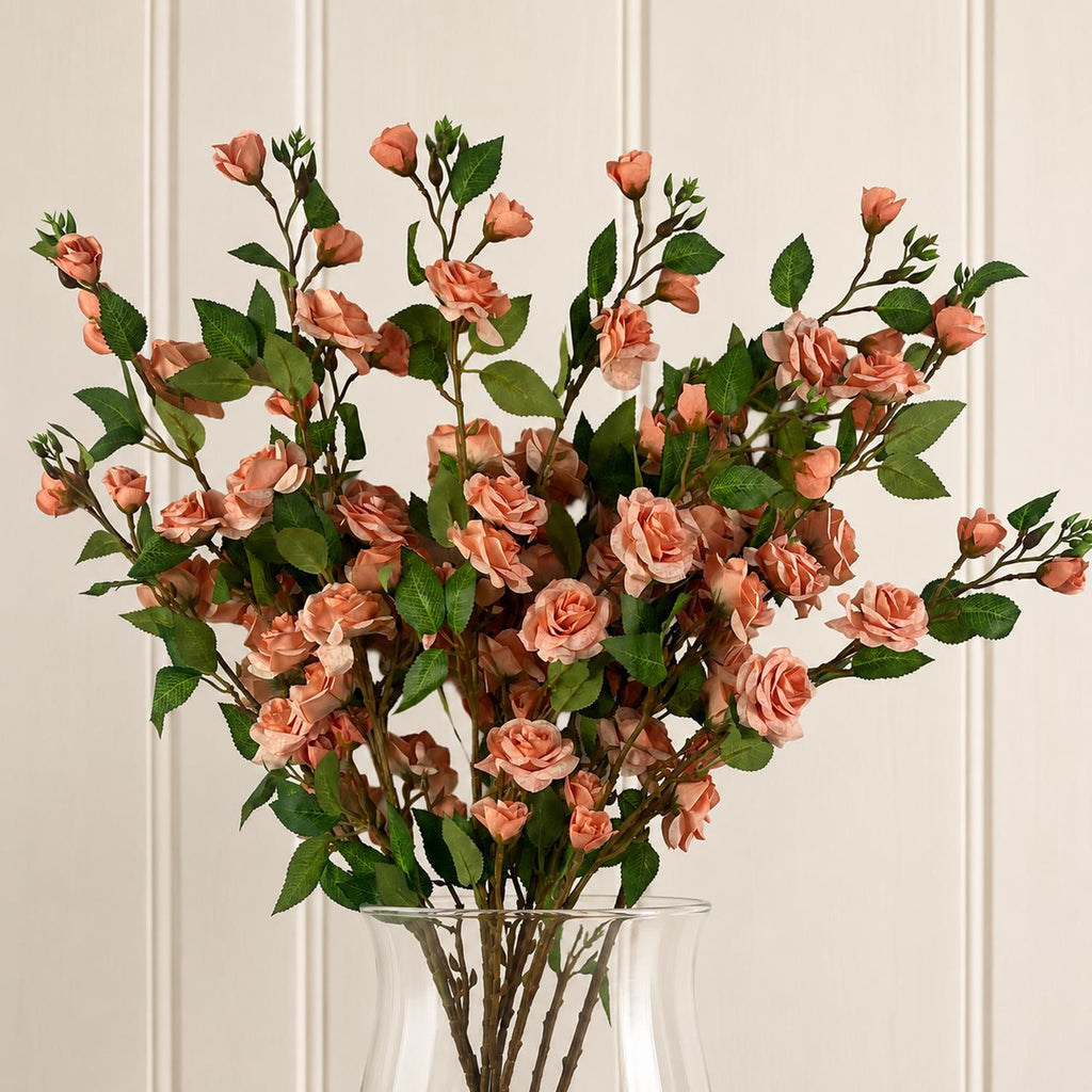 Pack of 6 x 90cm Artificial Pink Rose Stem - Premium Quality