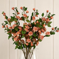 Pack of 6 x 90cm Artificial Pink Rose Stem - Premium Quality