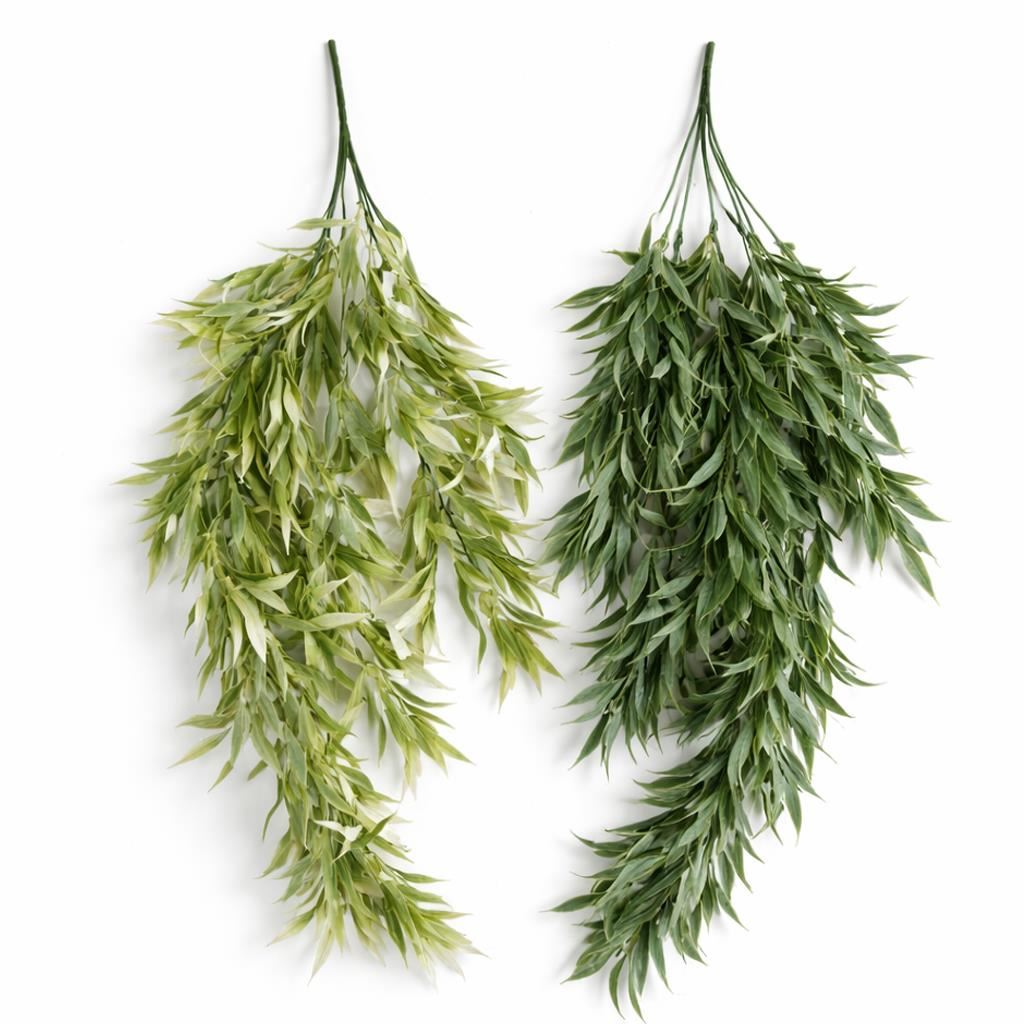 80cm Artificial Italian Ruscus Hanging Plant with Realistic Foliage - Sage Green - Premium Quality