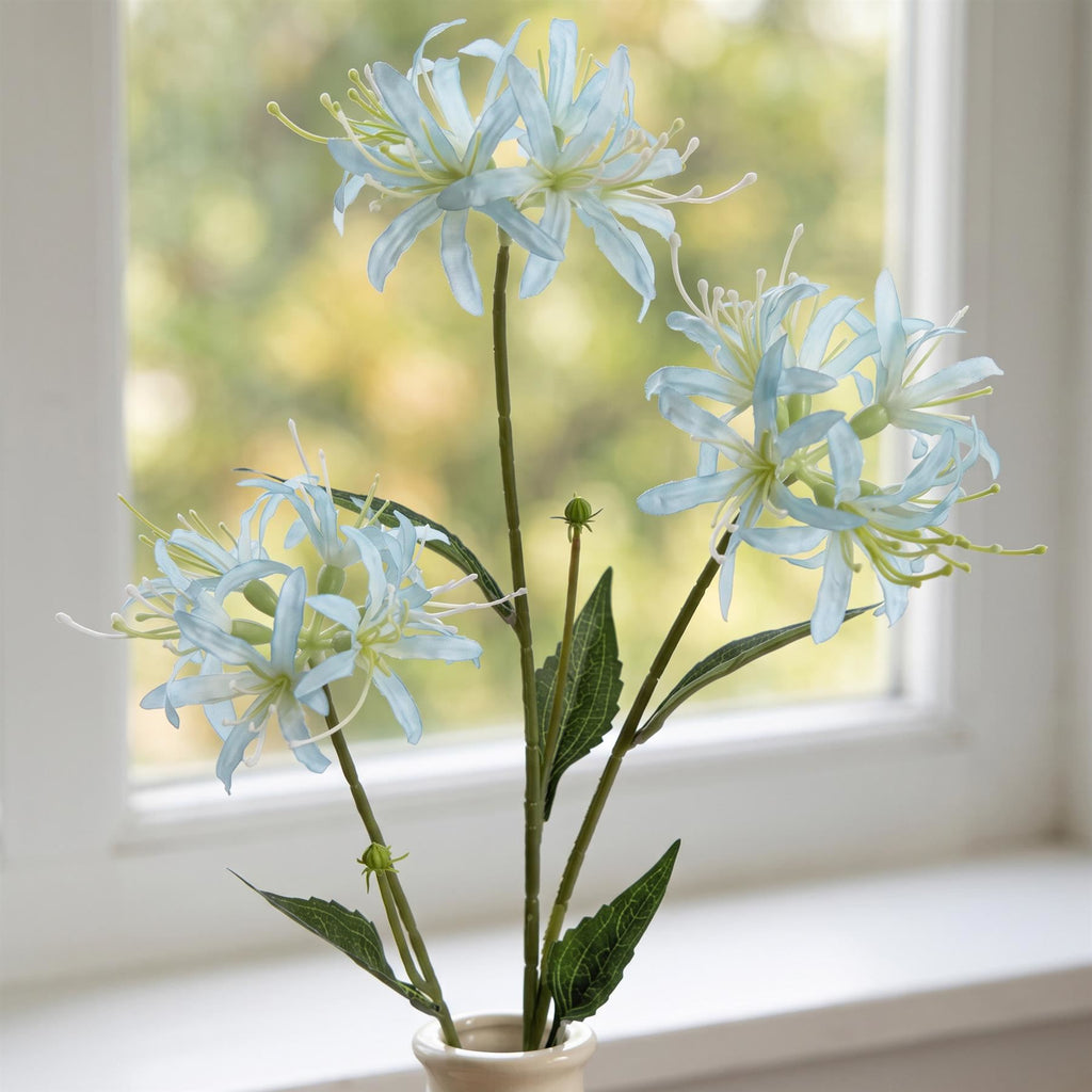 Faux Spider Lily Stems, 72cm with 3 Flower Heads - Set of 6