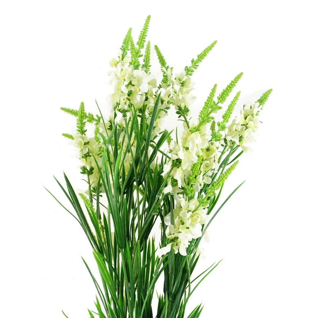 Artificial Pack of 6 x 80cm White Larkspur Artifical Stem - Premium Quality