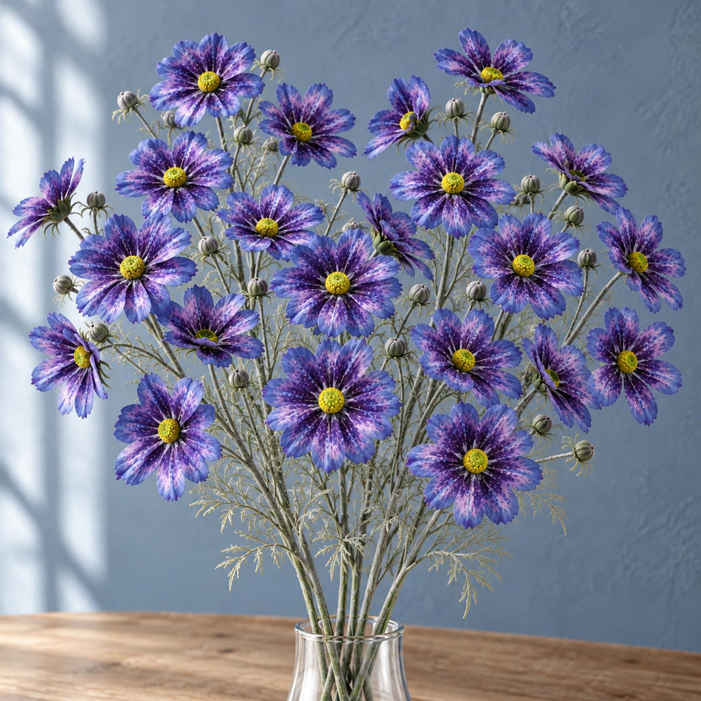 Real Touch Purple Faux Cosmos Sprays, 63cm with 4 Flowers - Set of 6