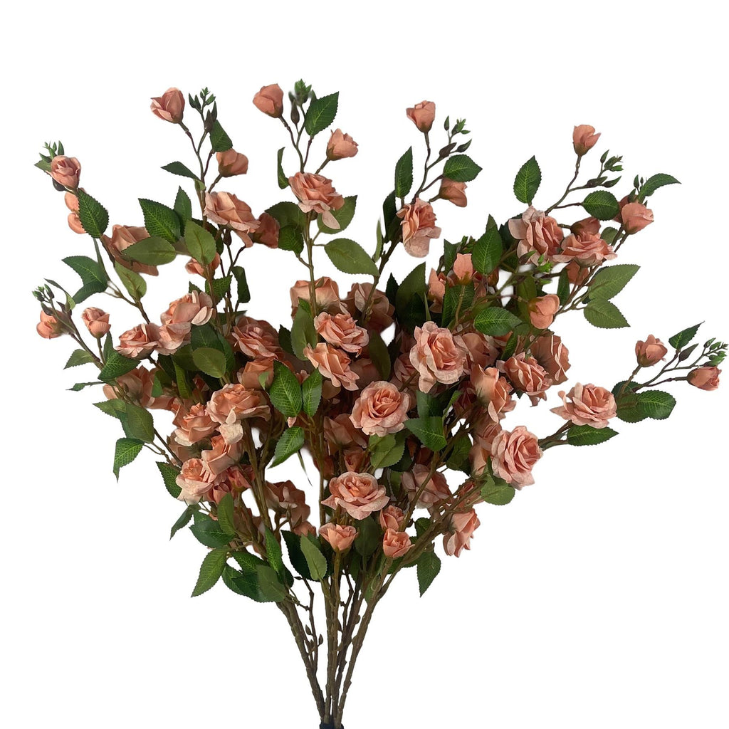 Pack of 6 x 90cm Artificial Pink Rose Stem - Premium Quality