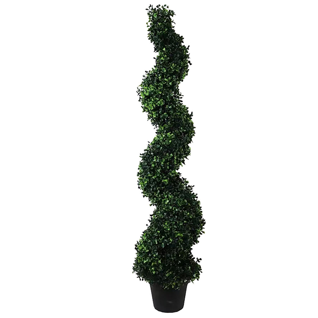120cm Artificial Natural Boxwood Spiral Topiary - Premium Quality