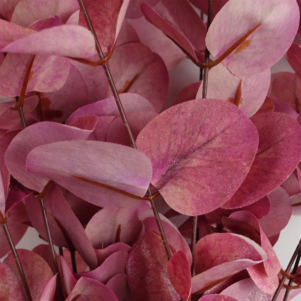 Artificial Pack of 6 x 80cm Pink Eucalyptus Foliage Stem - Premium Quality