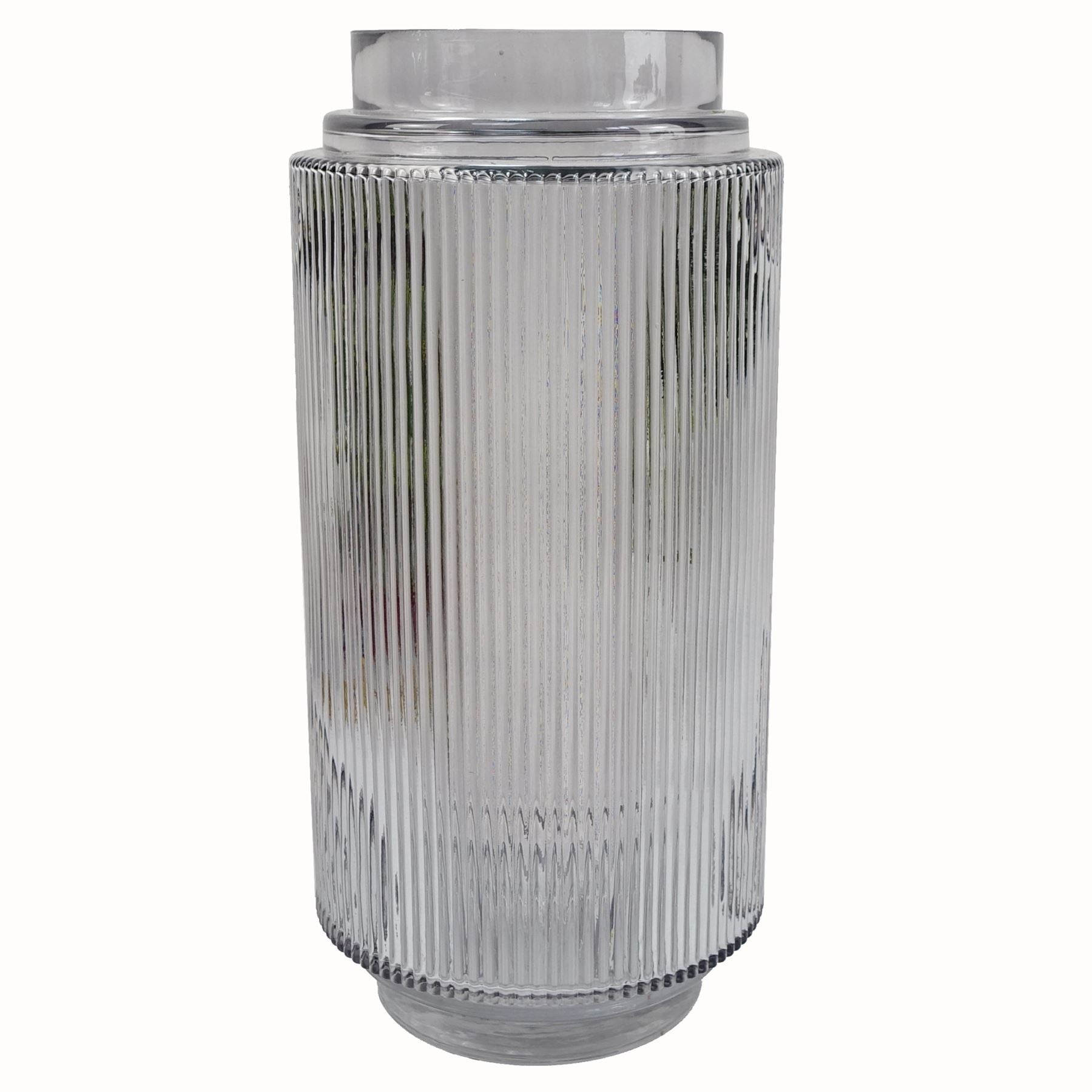 60cm Artificial Purple Starflower Display Glass Vase - Premium Quality
