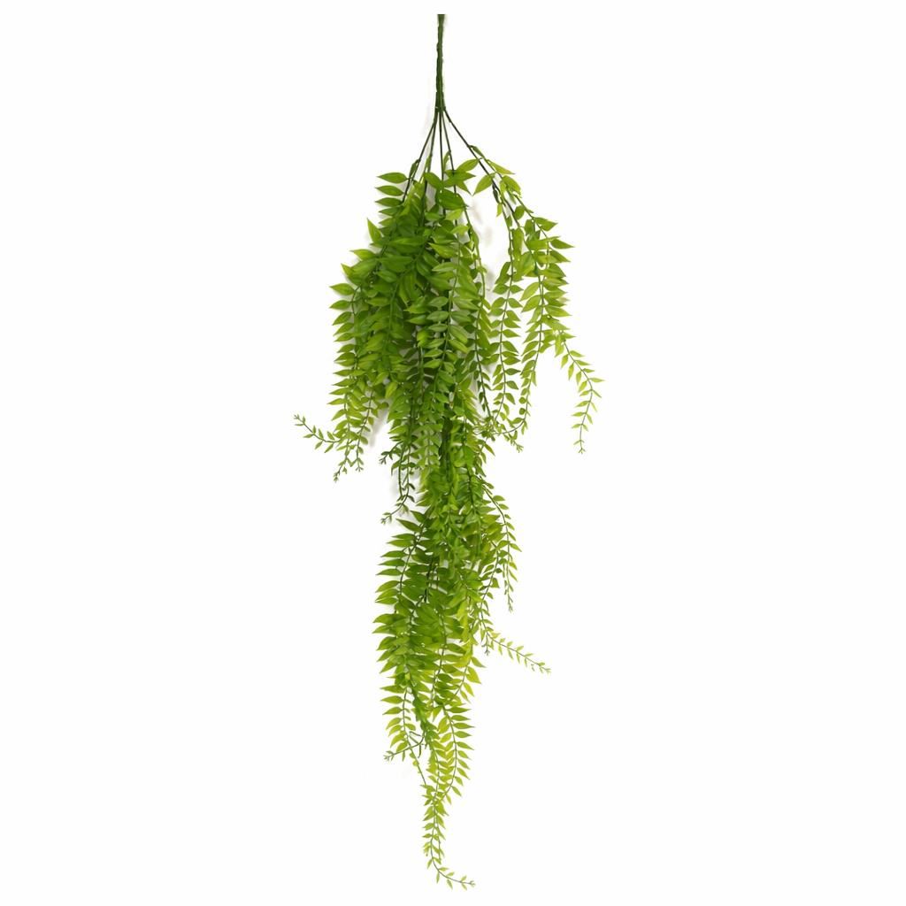 100cm Artificial Trailing Green Botanik Hanging Fern Plant with Wired Top Stems - Premium Quality
