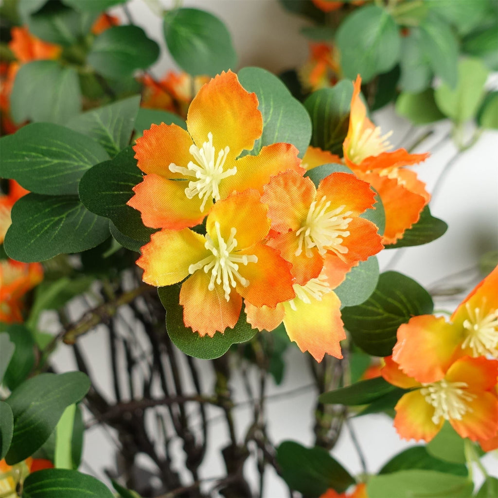 Artificial Pack of 6 x 60cm Flower Foliage Spray - Orange - Premium Quality