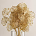Pack of 6 x 65cm Golden Leaves Flower Arrangement Decoration - Premium Quality