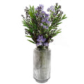 60cm Artificial Purple Starflower Display Glass Vase - Premium Quality