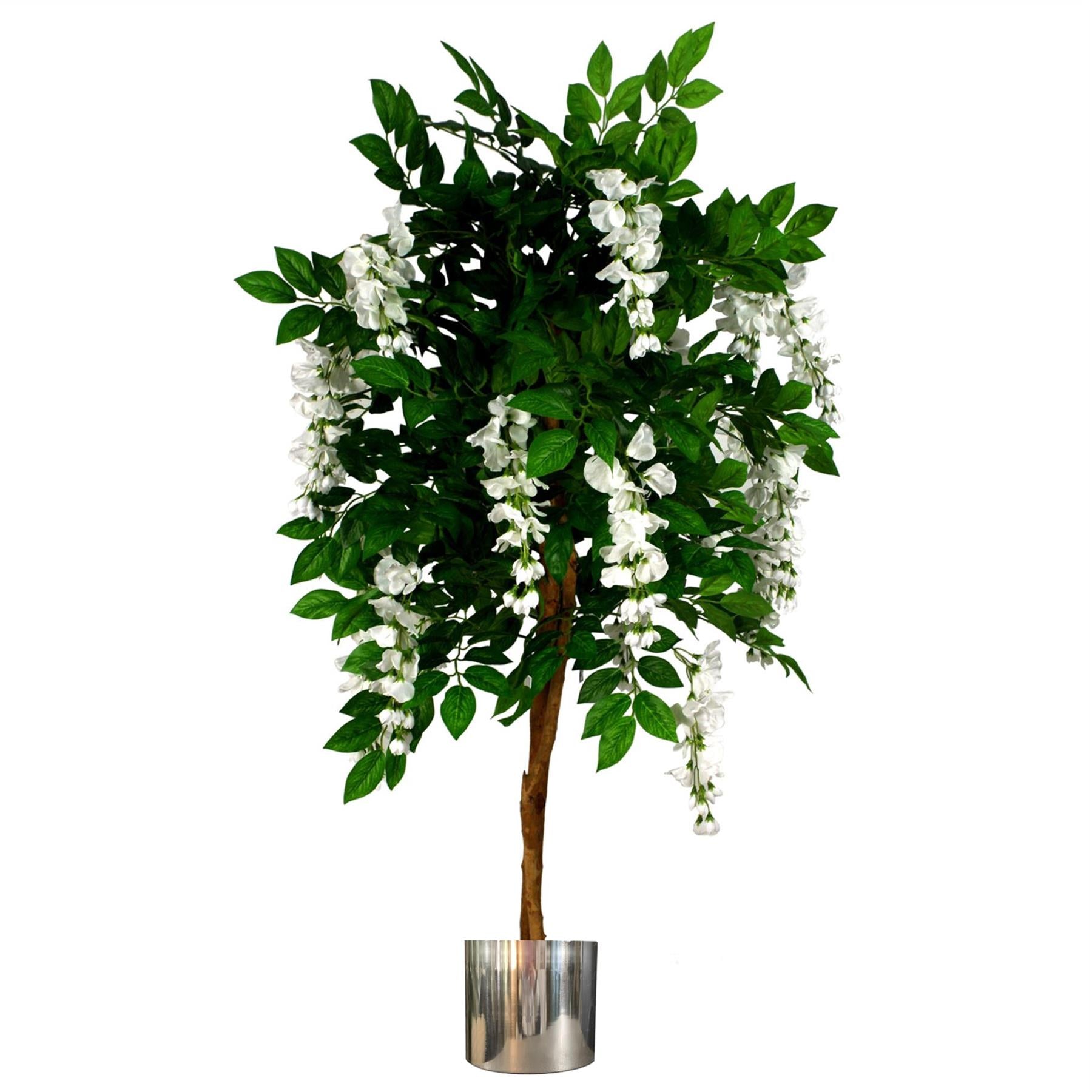 130cm Luxury Artificial Wisteria Tree White Flowers Premium Range
