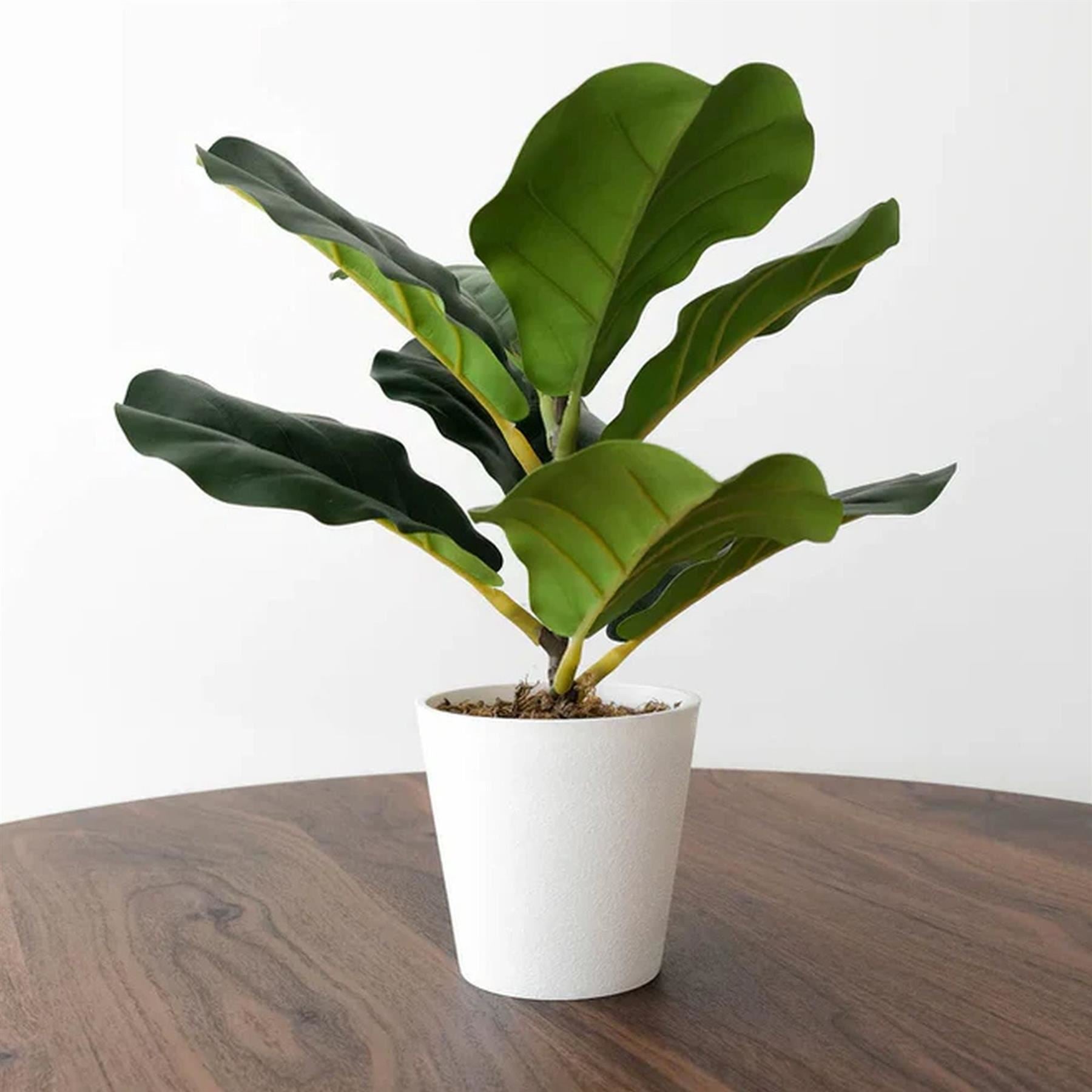 38cm Potted Artificial Fiddle Fig Plant - Premium Quality
