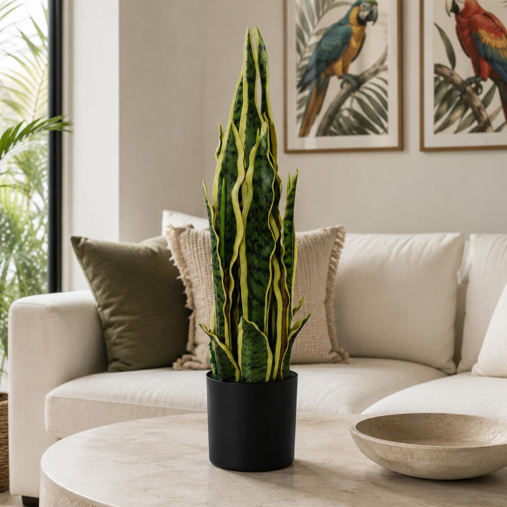 55cm Artificial Sansevieria Yellow Green Indoor Plant